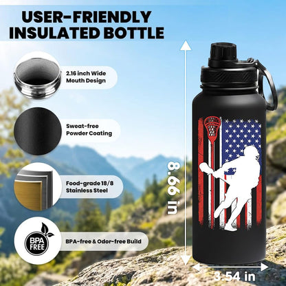 Funny Pickleball Water Bottle 32oz with Lid, Tears of My Pickleball Opponents, Pickleball Gifts for Pickleball Players, Pickleball Lovers, Sports Bottle for Women Men, Stainless Steel