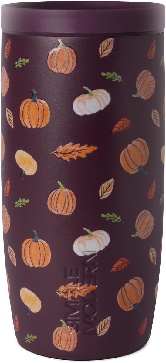 Simple Modern Halloween Signature Voyager | 16oz Travel Coffee Mug Tumbler with 360° Lid | Gifts for Women Men | Ceramic-Lined Insulated Stainless Steel Cold Brew Iced Coffee Cup | Spooky Mix