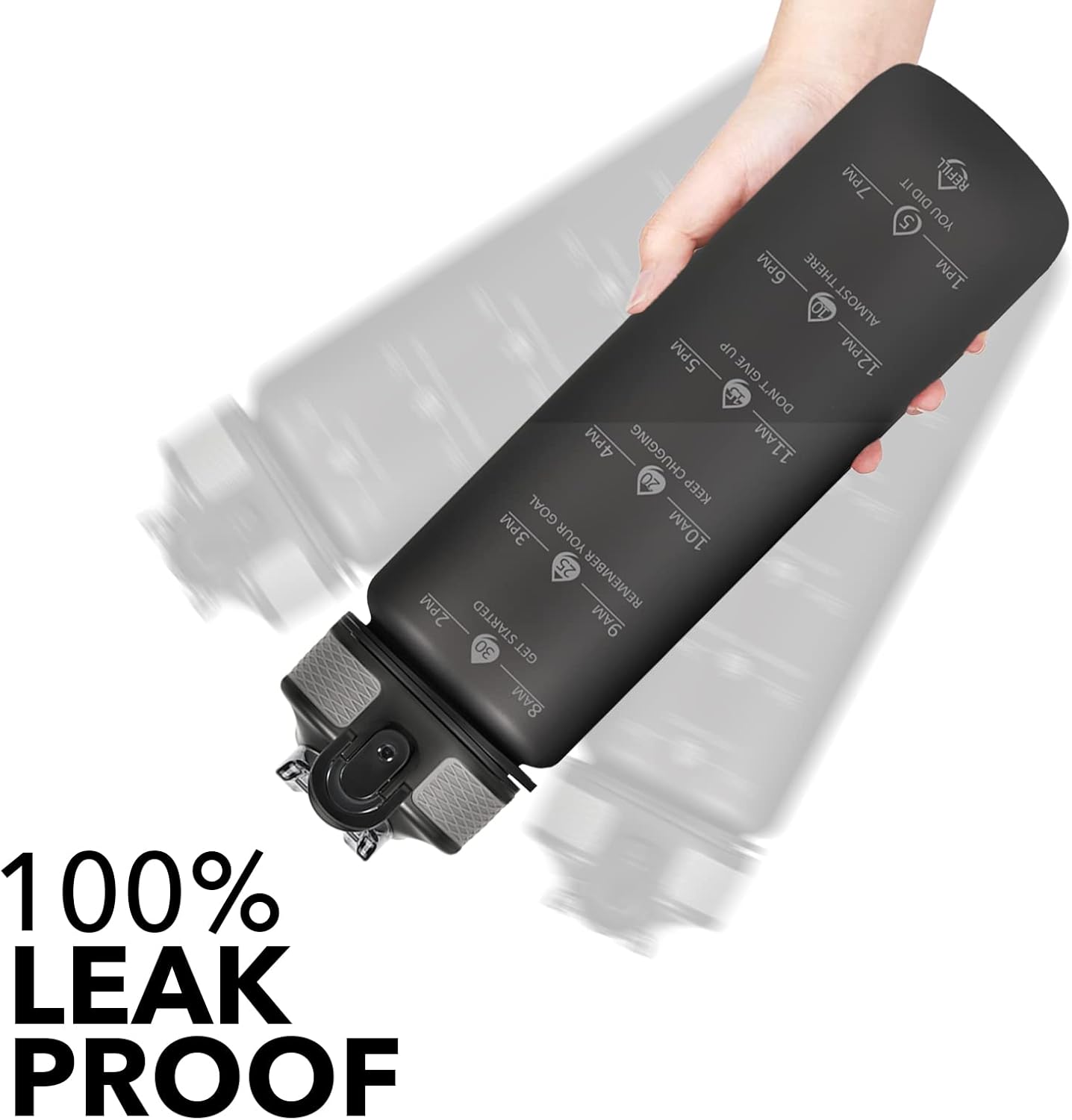 Hyeta 32oz Water Bottles with Straw - Stay Motivated and Hydrated with Convenient Times to Drink Markings, Durable, Leak-proof
