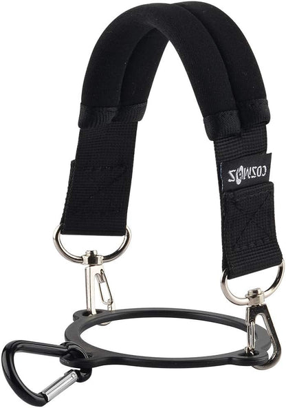 CM Water Bottle Handle Strap Carrier Handle Neoprene Holder Strap with Carabiner for Wide Mouth Bottles, Fits 12 oz to 64 oz Bottle, Black Color