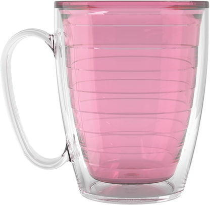 Tervis Clear & Colorful Tabletop Made in USA Double Walled Insulated Tumbler Travel Cup Keeps Drinks Cold & Hot, 16oz Mug, Clear