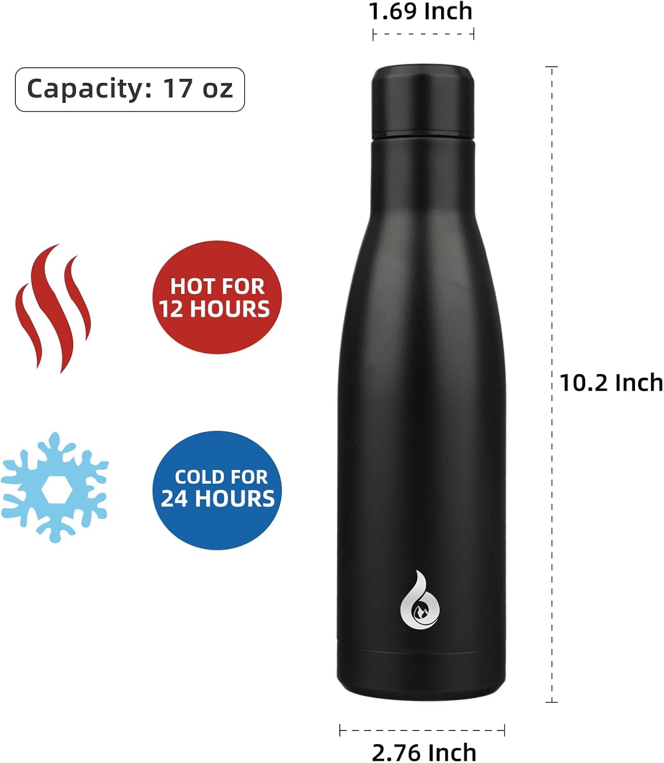 BJPKPK Insulated Water Bottle 12oz Small Stainless Steel Water Bottles Reusable Metal Thermal Keep Cold and Hot,Dreamy Purple - Colors A