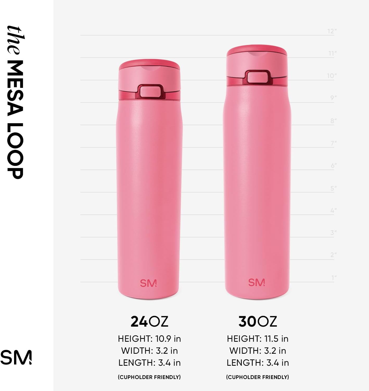 Simple Modern Mesa Loop Water Bottle with Covered Straw and Handle | 24oz Cup Holder Friendly Insulated Stainless Steel Bottles for Travel, Sports and School | Iris Sage - Colors B