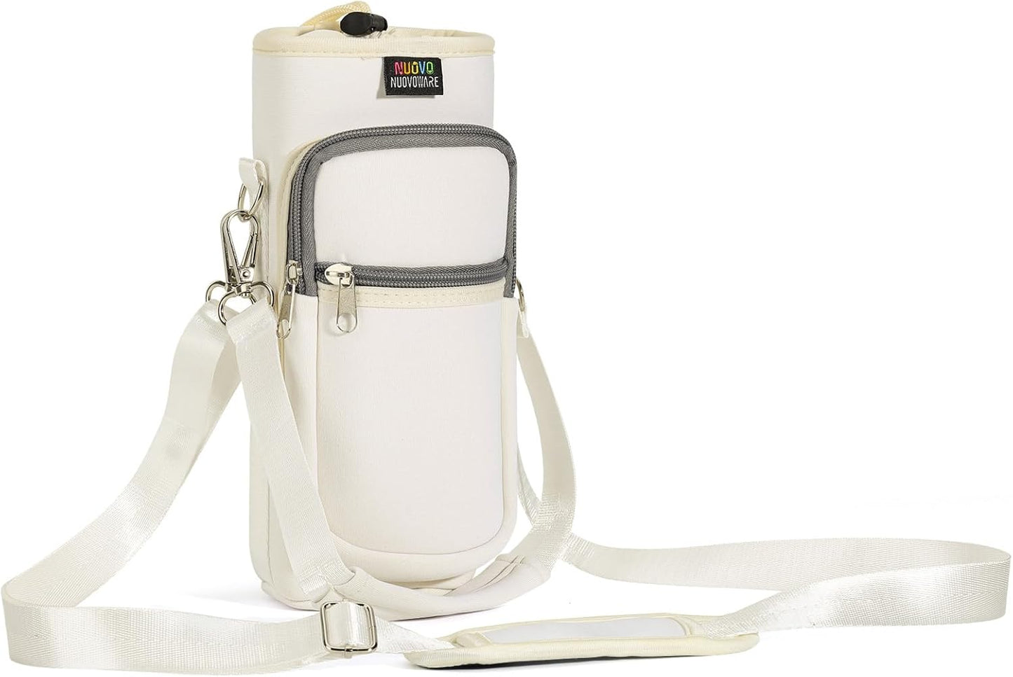 Nuovoware Water Bottle Carrier Bag,25oz/40oz/64oz Bottle Pouch Holder,Adjustable Shoulder Hand Strap 2 Pocket Sling Neoprene Sleeve Sports Accessories for Hiking Travelling Camping