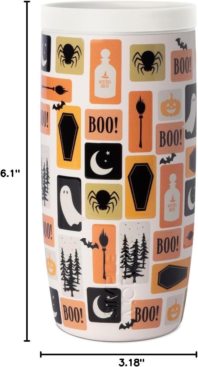 Simple Modern Halloween Signature Voyager | 16oz Travel Coffee Mug Tumbler with 360° Lid | Gifts for Women Men | Ceramic-Lined Insulated Stainless Steel Cold Brew Iced Coffee Cup | Spooky Mix