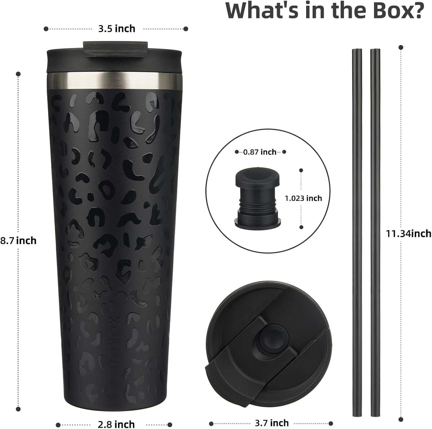 BJPKPK 22oz Insulated Tumbler With lid And Straw Stainless Steel Tumblers Travel Coffee Mug Reusable Thermal Cup,Sky
