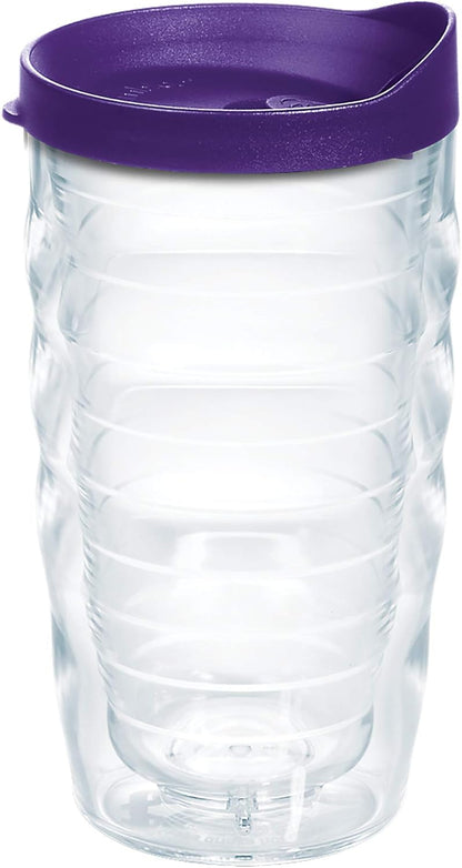 Tervis Clear & Colorful Lidded Made in USA Double Walled Insulated Tumbler Travel Cup Keeps Drinks Cold & Hot, 24oz, Black Lid, 1 Count (Pack of 1)