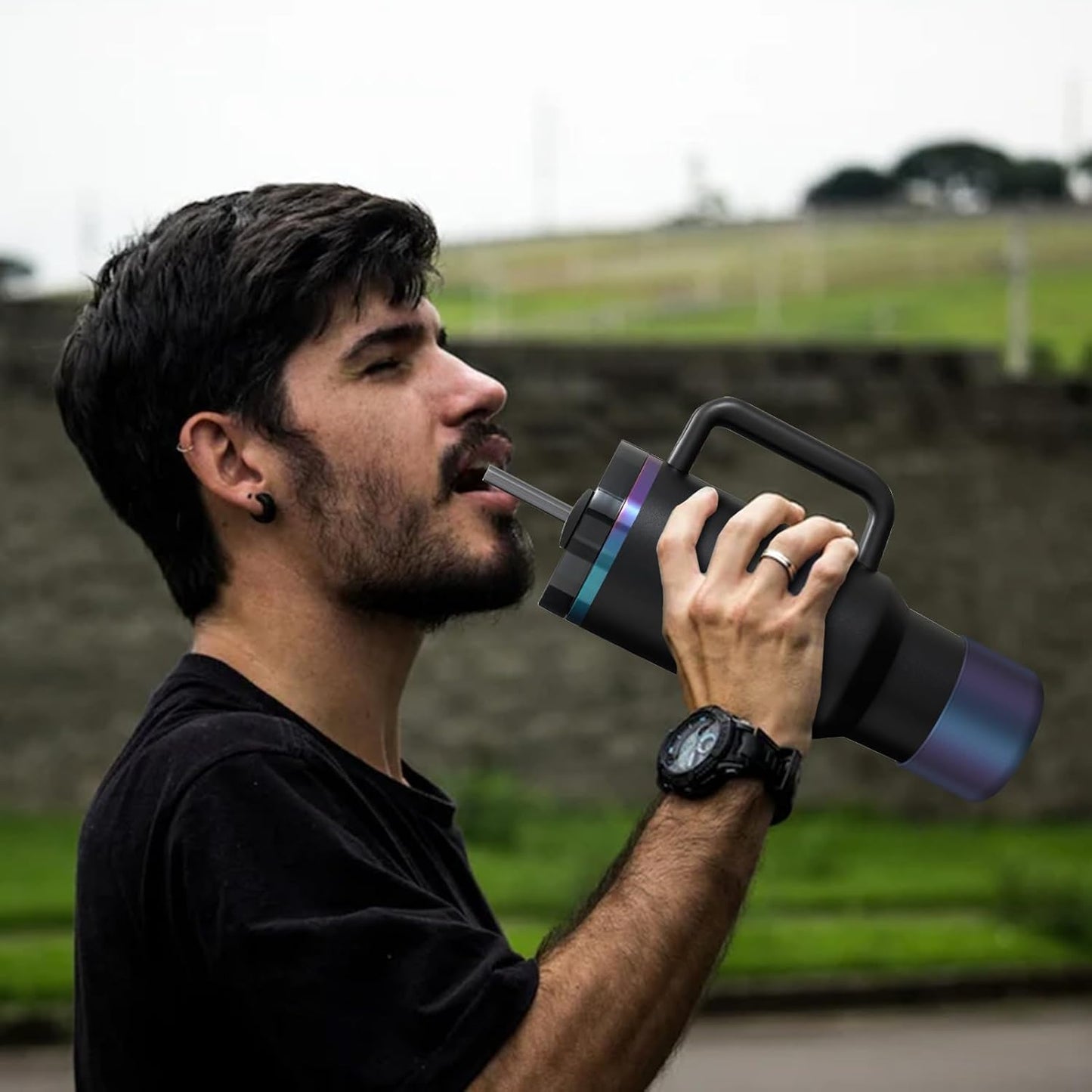 Chameleon Silicone Water Bottle Boot, Compatible with Stanley & Hydro Flask Tumbler 2.8-2.95in Bottom Anti-Slip Protector Rubber Sleeve