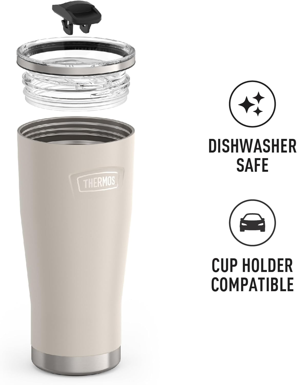 THERMOS ICON SERIES, Stainless Steel Tumbler with Slide Lock, 18 Ounce, Mystic Navy