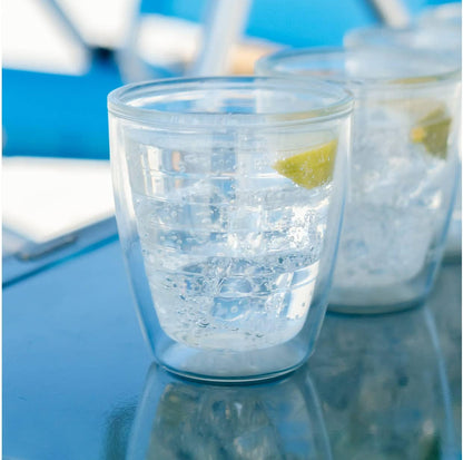 Tervis Clear & Colorful Tabletop Made in USA Double Walled Insulated Tumbler Travel Cup Keeps Drinks Cold & Hot, 16oz Mug, Clear