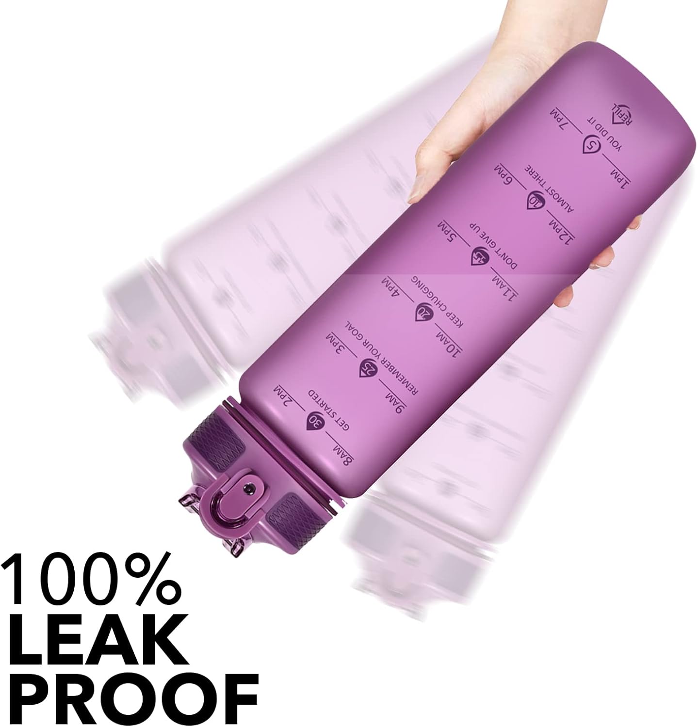 Hyeta 32oz Water Bottles with Straw - Stay Motivated and Hydrated with Convenient Times to Drink Markings, Durable, Leak-proof