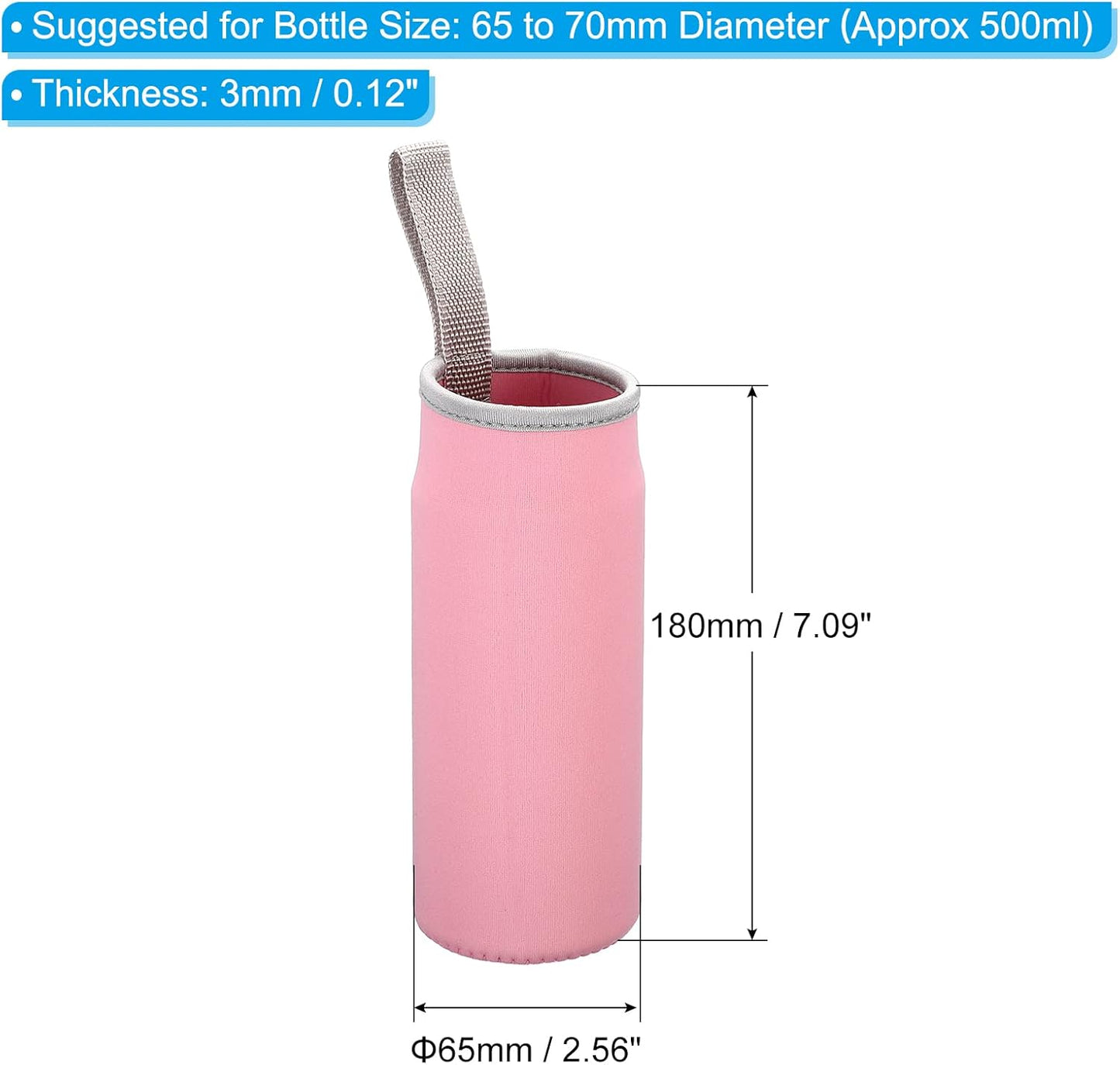 PATIKIL Water Bottle Sleeves, Neoprene Insulated Bottle Bag Holder Carrier Pouch with Finger Strap