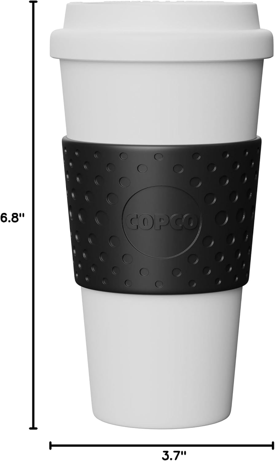 Copco Acadia 16 oz Travel Mug - Insulated Reusable Coffee Tumbler with Double-Walled Plastic, Leak-Proof Lid, BPA-Free - Portable Mug for Hot & Cold Drinks, Cup Holder Friendly (Blue)