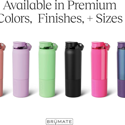 BrüMate Rise 25oz Water Bottle With 100% Leakproof Covered Silicone Straw | Insulated Stainless Steel Water Bottle | Cup-Holder Friendly | Fast Flow | Soft Sip Silicone Spout | BPA-Free (Rose Taupe)