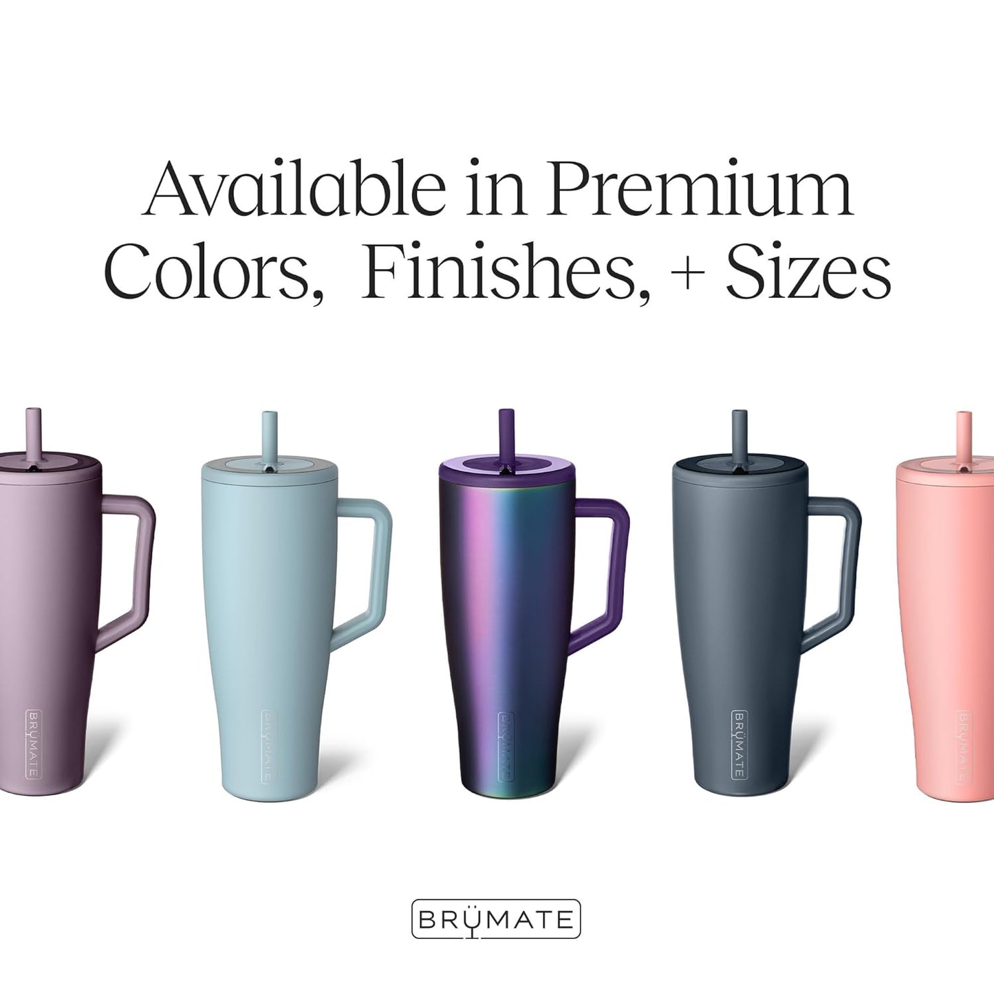 BrüMate Era 40 oz Tumbler with Handle & Straw | 100% Leakproof Insulated Water Bottle Tumbler with Lid & Flexible SoftSip Straw | Made of Stainless Steel | Cup Holder Friendly | 40oz (Nightfall Blue)