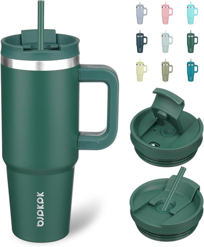 BJPKPK 30oz Stainless Steel Insulated Tumbler With Handle And Lid Straw Travel Coffee Mug Thermal Cup,Black