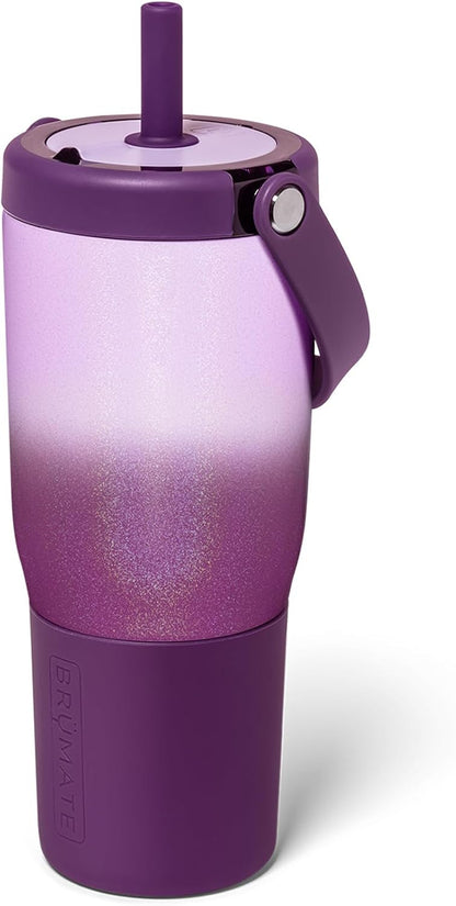 BrüMate Resa 35oz 100% Leakproof Tumbler w/Handle & Straw | Flexible SoftSip Straw | Silicone Sleeve for Durability | Stainless Steel | Cup Holder & Travel Friendly Water Bottle (Java)