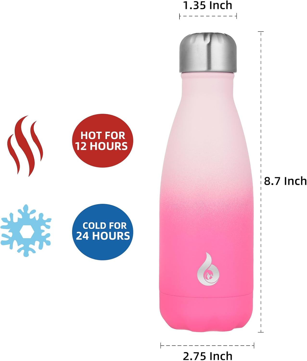 BJPKPK Insulated Water Bottle 12oz Small Stainless Steel Water Bottles Reusable Metal Thermal Keep Cold and Hot,Dreamy Purple - Colors B