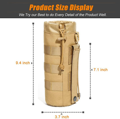 Upgraded Sports Water Bottles Pouch Bag, Tactical Drawstring Molle Water Bottle Holder Tactical Pouches, Travel Mesh Water Bottle Bag Tactical Hydration Carrier