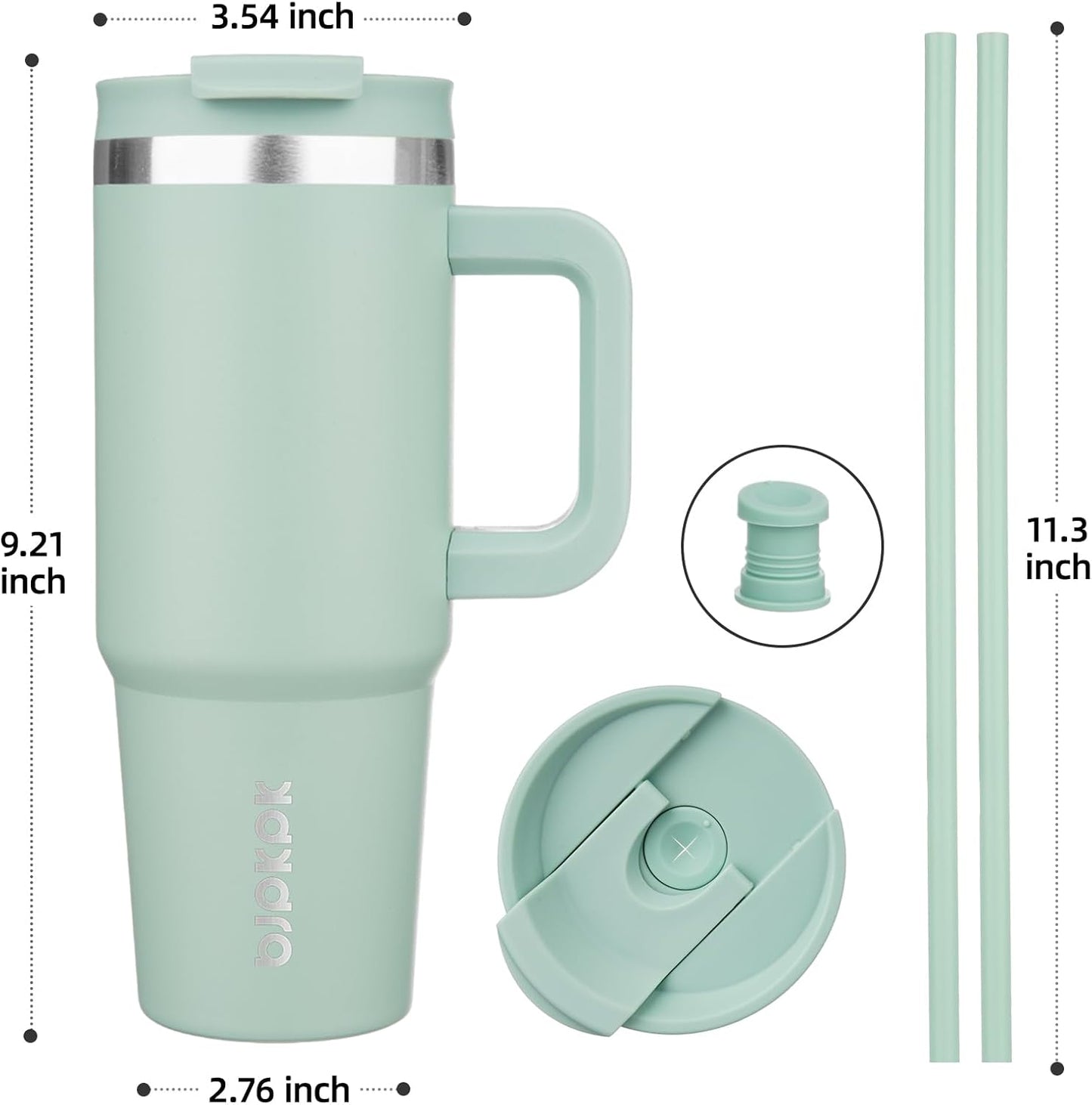 BJPKPK 30oz Stainless Steel Insulated Tumbler With Handle And Lid Straw Travel Coffee Mug Thermal Cup,Black