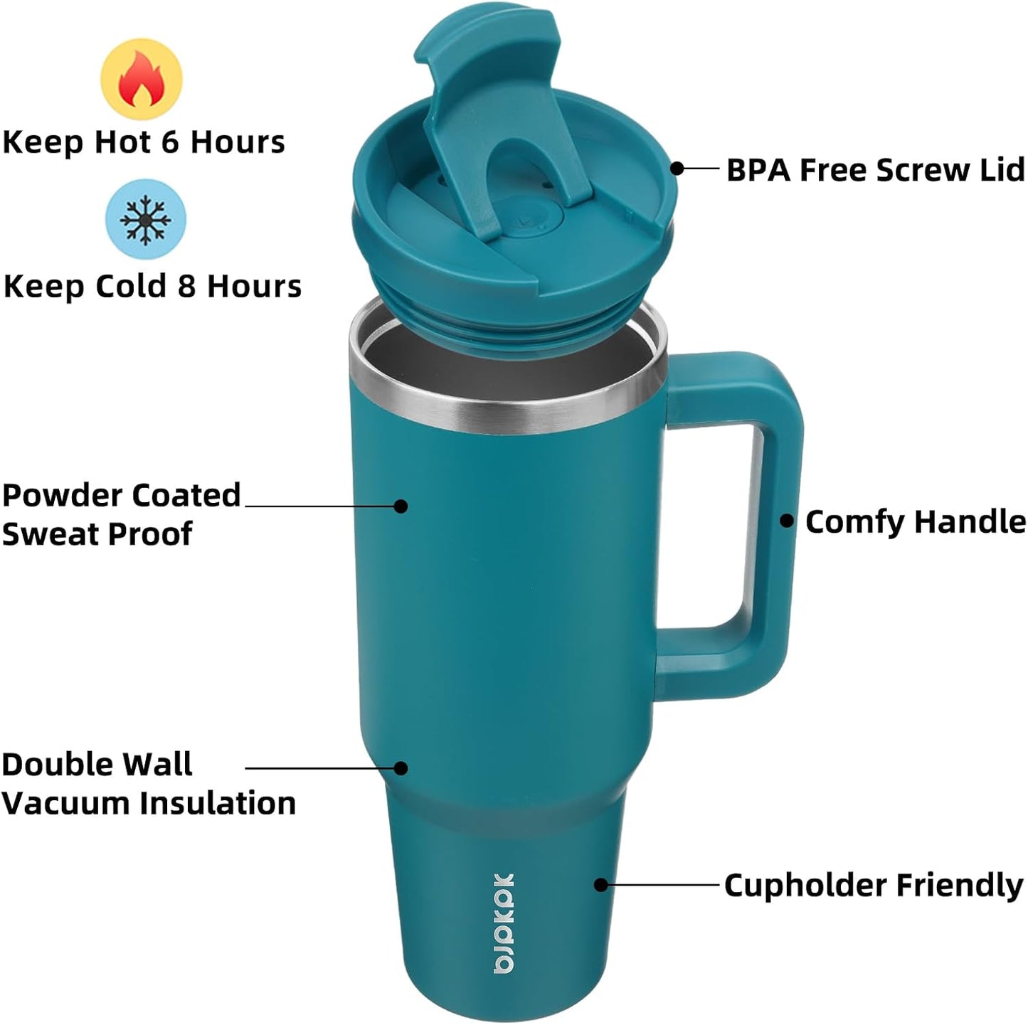 BJPKPK 30oz Stainless Steel Insulated Tumbler With Handle And Lid Straw Travel Coffee Mug Thermal Cup,Black