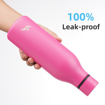 Konokyo Insulated Water Bottle with Strap,18 oz Double Wall Stainless Steel Vacuum Bottles Metal Water Flask,Macaron Green - Colors B