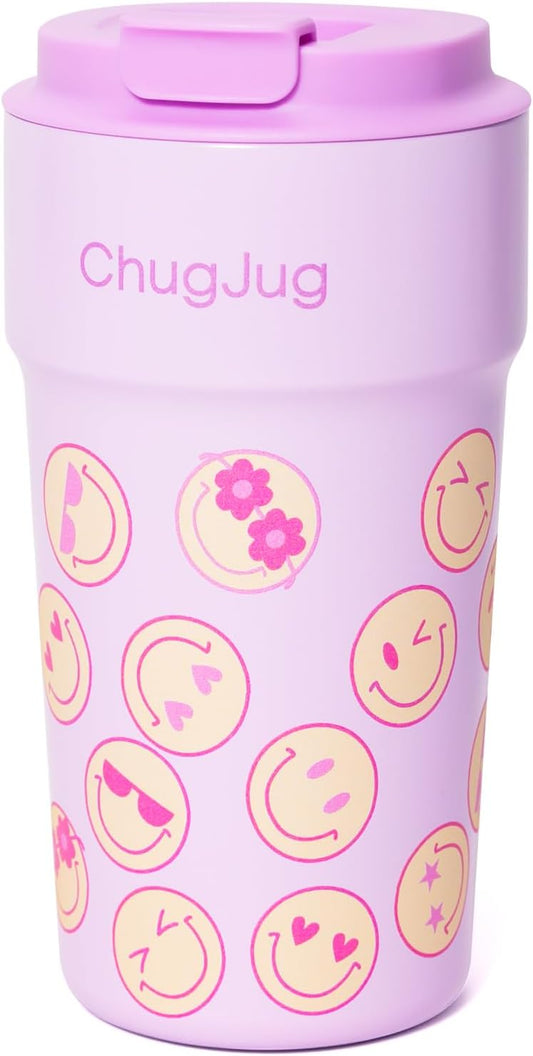 16 oz Travel Coffee Mug with Ceramic Coating, Leak-Proof Vacuum Insulated Coffee Tumbler with Lid, Reusable Double Wall Stainless Steel Travel Cup for Hot& Cold Drinks (Violet Dream)