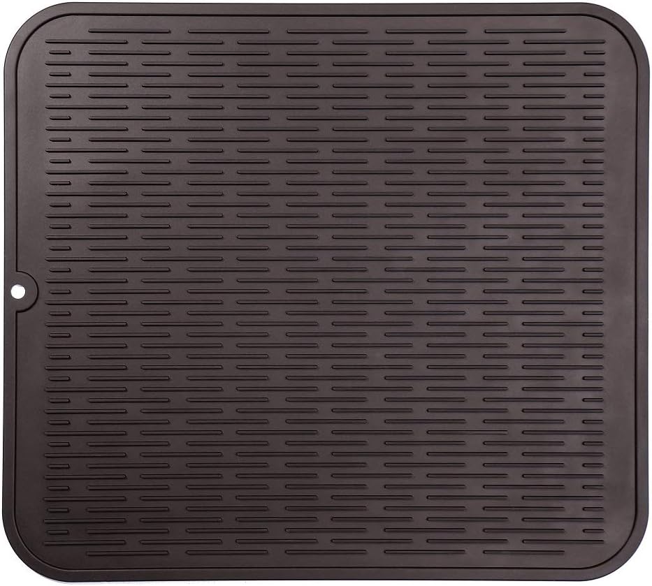 MicoYang Silicone Dish Drying Mat for Multiple Usage,Easy clean,Eco-friendly,Heat-resistant Silicone Mat for Kitchen Counter,Sink,Bar,Bottle,or Cup Green M 17 inches x 6 inches