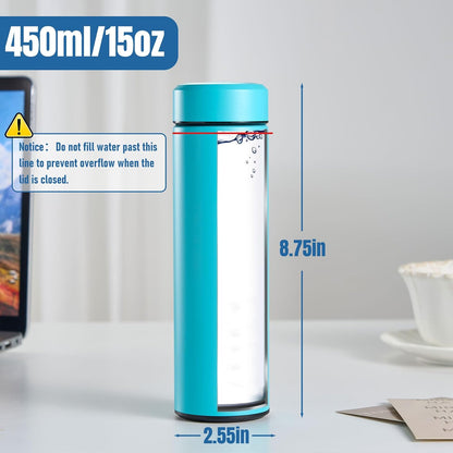 PARACITY Insulated Water Bottle,15 oz Stainless Steel Thermo, Double Wall Vacuum Water Bottle, Metal Water Bottle Keeps Hot for 12 Hrs, Cold for 24 Hrs, for Coffee, Drinks
