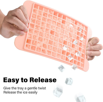 Mini Ice Cube Tray for Freezer: FDDBI Small Ice Trays for Freezer with Bin - 117×4PCS Easy Release Nugget Ice Tray - Crushed Ice Tray with Container