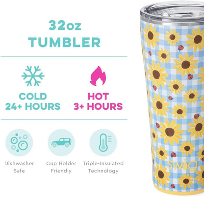 Swig Life 32oz Insulated Tumbler, Travel Coffee Tumbler with Lid, Cup Holder Friendly Travel Coffee Mug, Stainless Steel with Lid (Hayride)