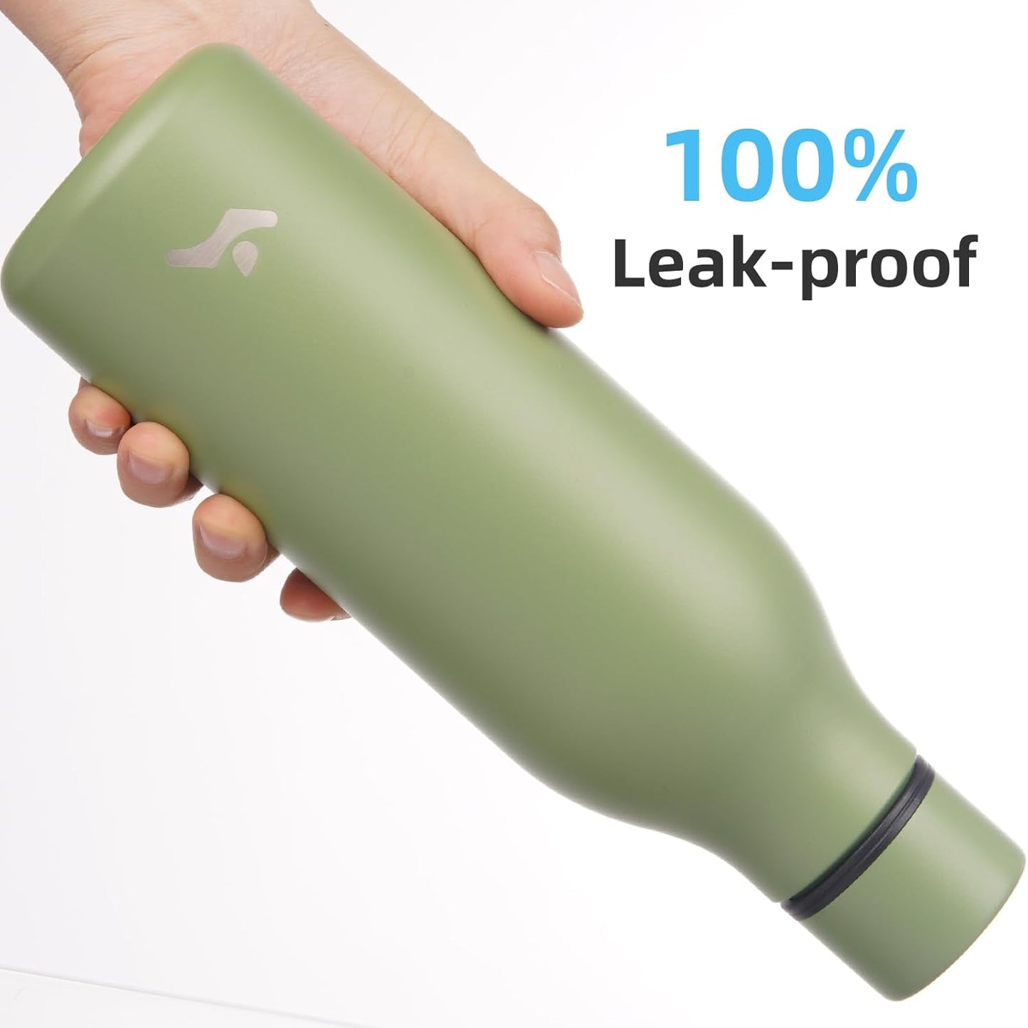 Konokyo Insulated Water Bottle with Strap,18 oz Double Wall Stainless Steel Vacuum Bottles Metal Water Flask,Macaron Green - Colors B
