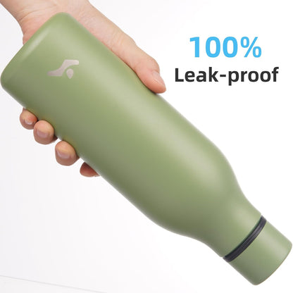 Konokyo Insulated Water Bottle with Strap,18 oz Double Wall Stainless Steel Vacuum Bottles Metal Water Flask,Macaron Green - Colors B