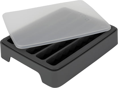 Tovolo Ice Cube Tray for Water Bottles Creates 5 Frozen Stick Tubes for Plastic & Reuseable Bottles, BPA Free Silicone Easy Release Water Bottle Ice Tray with Lid, Stackable Spill Proof Design