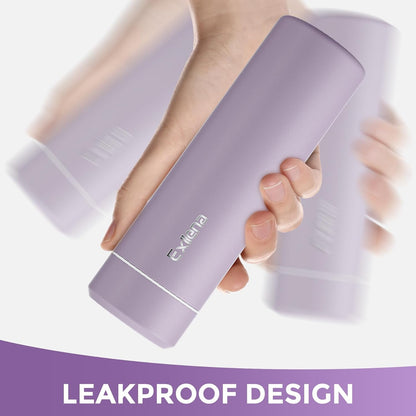 【Upgraded】Exllena Small Insulated Water Bottle 12 oz/350ml– Mini Insulated Water Bottle for Hot & Cold Drinks, Perfect Small Water Bottle for Travel, Purse...(Greyish Blue)