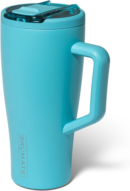 BrüMate Era Flip 30oz Tumbler with 100% Leakproof Covered Straw Lid | Hygienic Covered Straw | Insulated Stainless Steel Water Bottle with Handle | Cup Holder Friendly | BPA-Free (Sage)