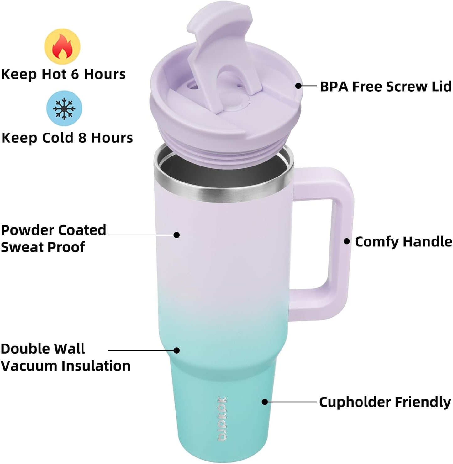 BJPKPK 30oz Stainless Steel Insulated Tumbler With Handle And Lid Straw Travel Coffee Mug Thermal Cup,Black