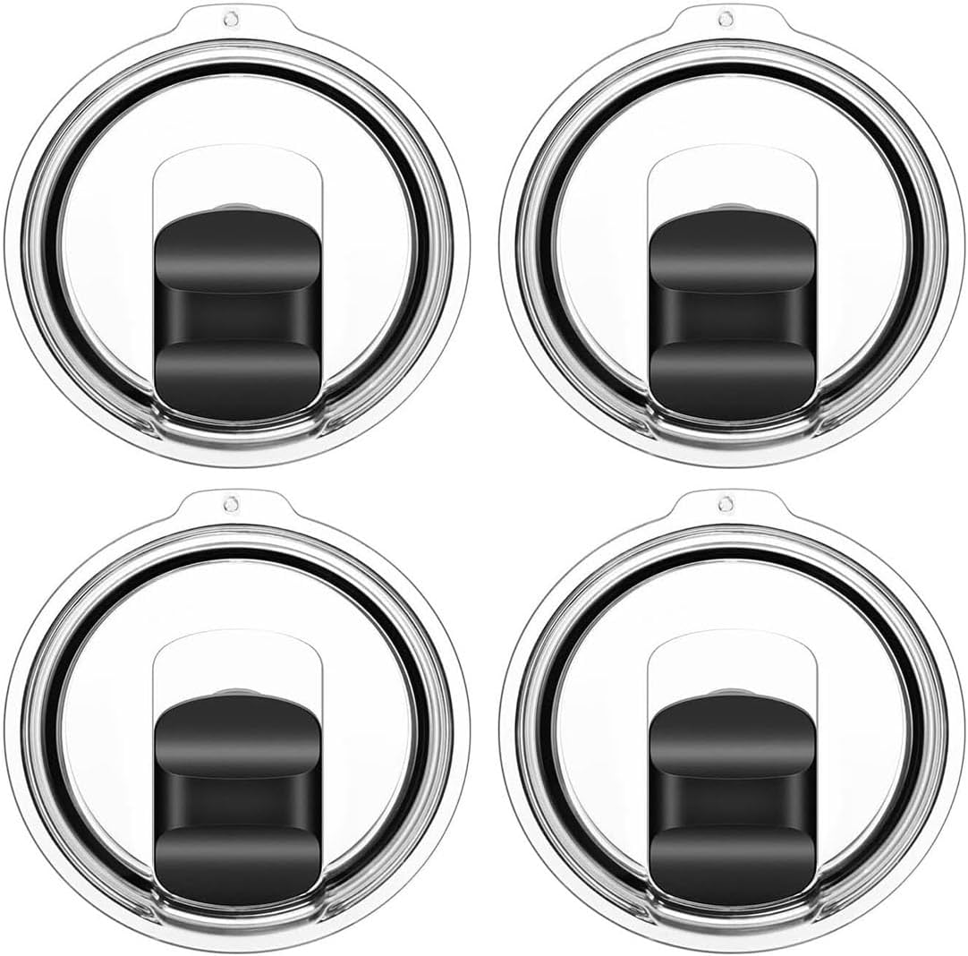 30 oz Tumbler Lids for Yeti, 2 Pcs Replacement Magnetic Spill-Resistant Lids for Yeti 30 oz, 32 oz Tumbler, 14 oz Mug and 35oz Straw Mug with Magnetic Slider Switch, BPA Free