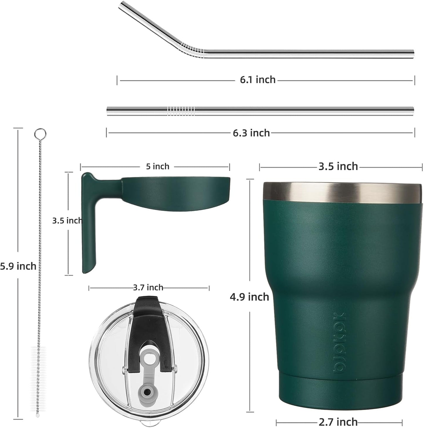 BJPKPK Tumbler With Handle And Straw Lid 40 oz Stainless Steel Insulated Coffee Tumbler Cups For Home, Office or Car,Turquoise