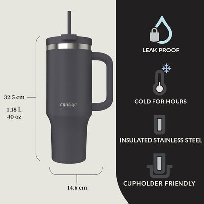 Contigo Streeterville 40oz Tumbler, Stainless Steel Vacuum Insulated, Leak-Proof, Cold for 29 Hours, Reef