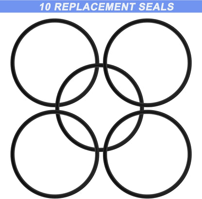 10 Pcs Replacement Gasket Rubber Lid Seals Compatible with 16 & 20 oz Contigo Snapseal Byron Travel Mug Ring, Silicone Leak-Proof Replacement Part for Contigo Coffee Travel Tumbler, White