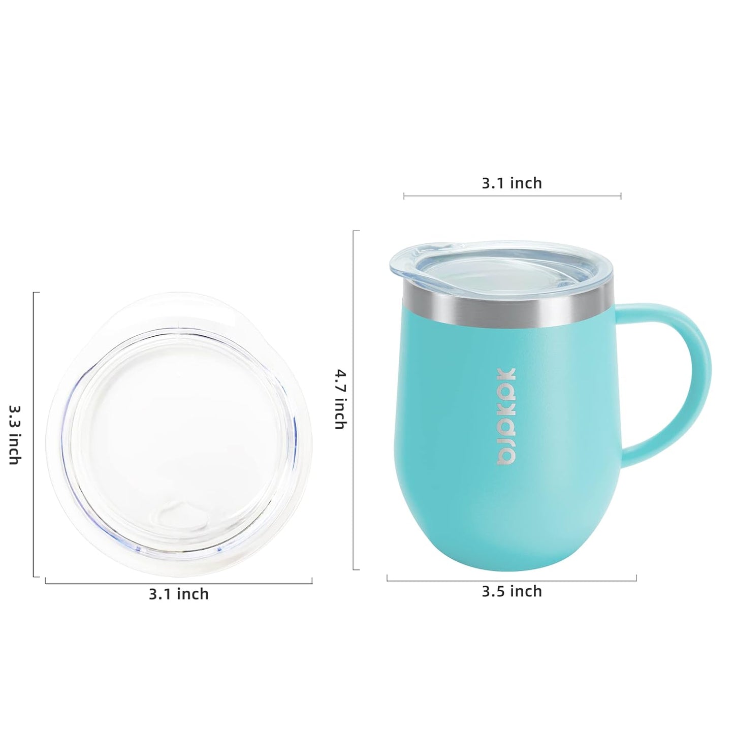 BJPKPK 2 pcs Insulated Coffee Mug, 14oz Insulated Tumbler with Lid, Stainless Steel Coffee Cups with Splash Proof Lid-White