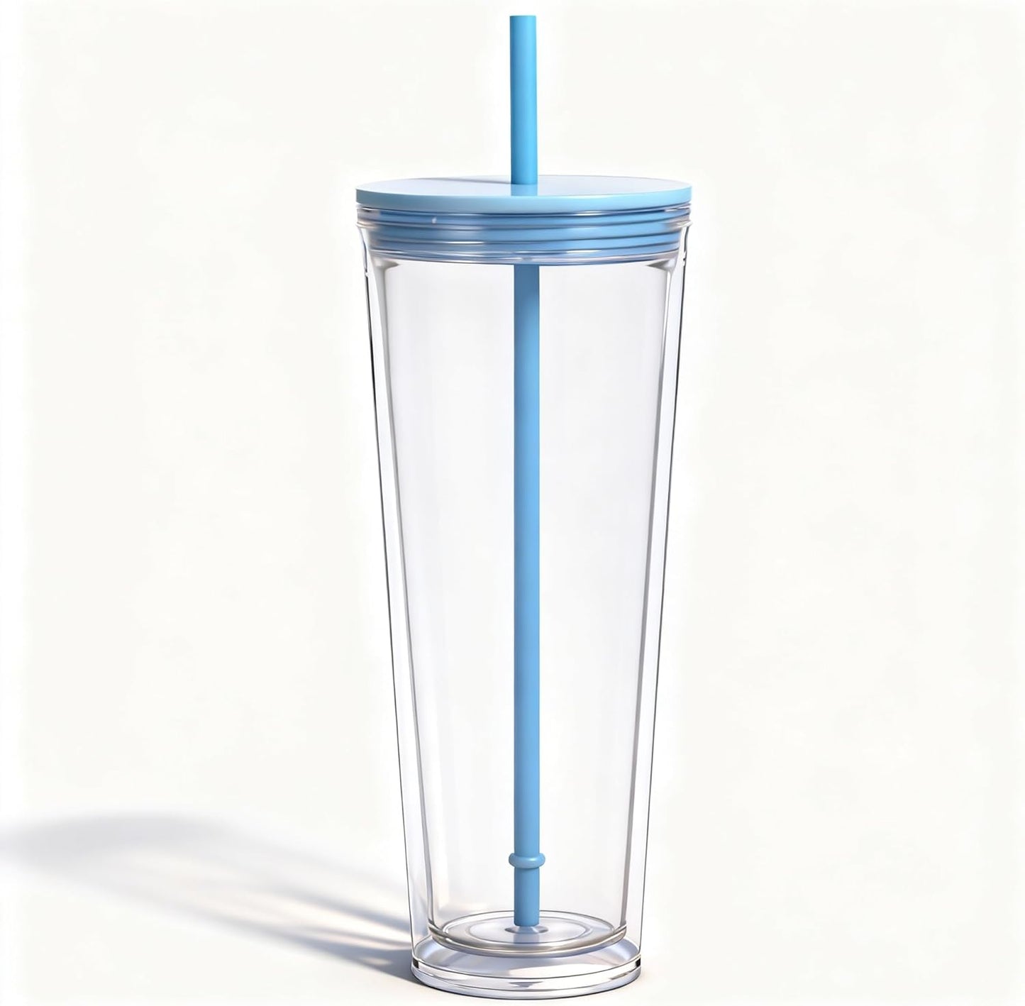 24oz Tumbler with Lid and Straw, Leak Proof and Double Wall Insulated Reusable Plastic Cups,Travel Reusable Iced Coffee Cup (1, Pink)