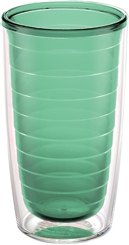 Tervis Clear & Colorful Tabletop Made in USA Double Walled Insulated Tumbler Travel Cup Keeps Drinks Cold & Hot, 16oz Mug, Clear