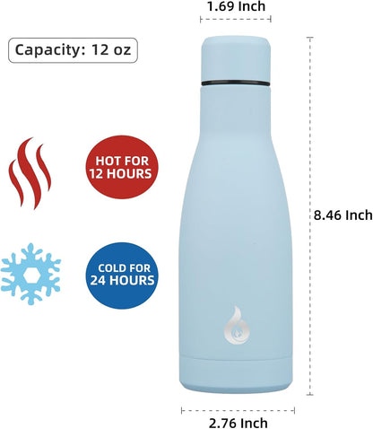 BJPKPK Insulated Water Bottle 12oz Small Stainless Steel Water Bottles Reusable Metal Thermal Keep Cold and Hot,Dreamy Purple - Colors A