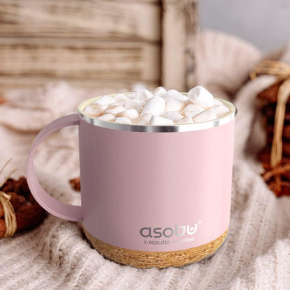 asobu Ultimate Ceramic Travel Mug, 12oz Insulated Stainless Steel Coffee Cup with Handle & Splash-Resistant Lid, Ceramic Lined for Pure Taste, BPA-Free, Double-Wall Vacuum for Hot Drinks