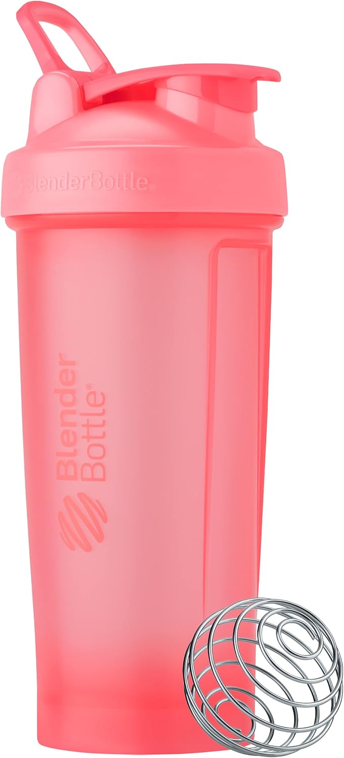 BlenderBottle Classic V2 Shaker Bottle Perfect for Protein Shakes and Pre Workout, 20-Ounce, Clear/Black