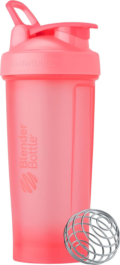 BlenderBottle Classic V2 Shaker Bottle Perfect for Protein Shakes and Pre Workout, 20-Ounce, Clear/Black
