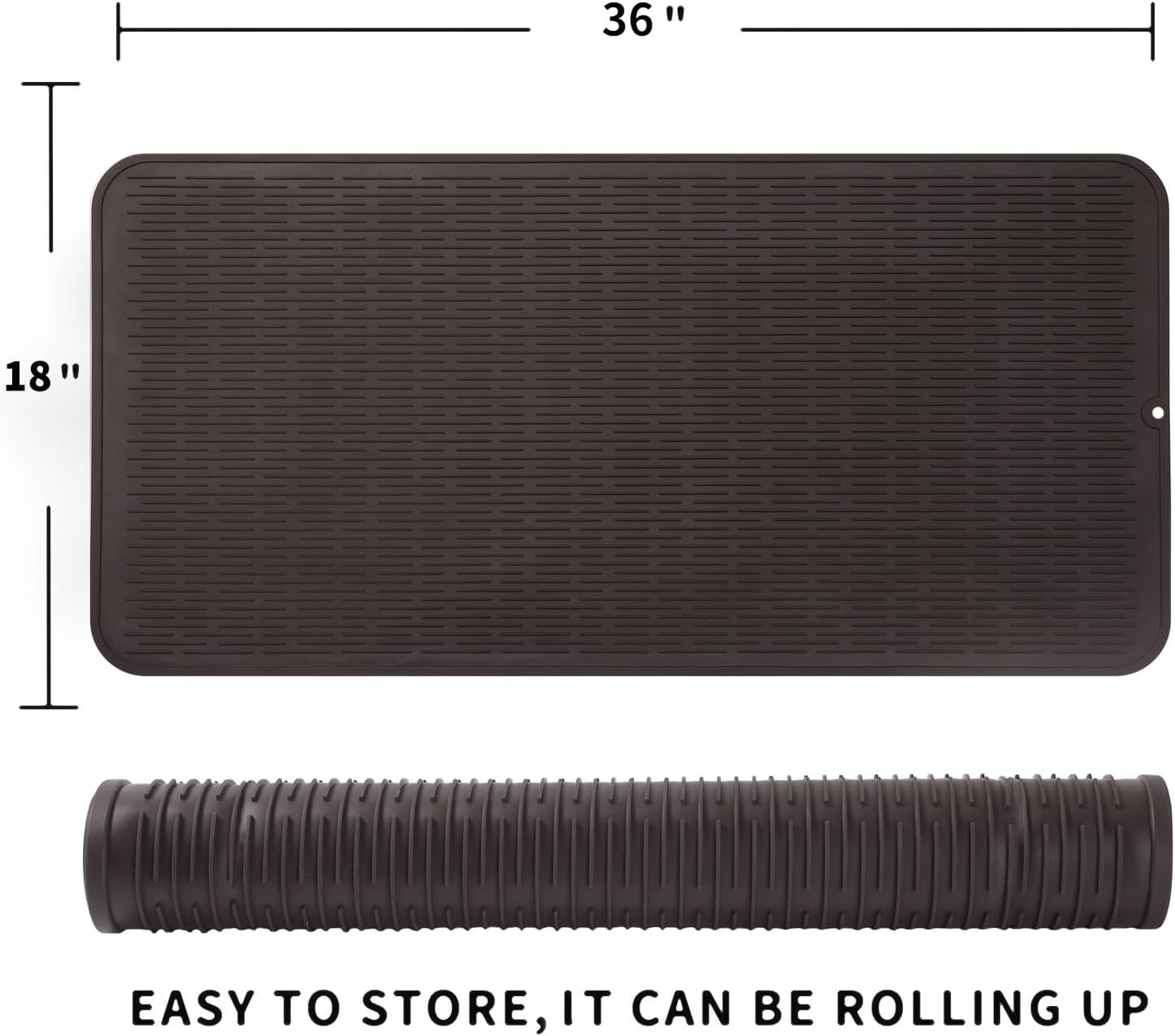 MicoYang Silicone Dish Drying Mat for Multiple Usage,Easy clean,Eco-friendly,Heat-resistant Silicone Mat for Kitchen Counter,Sink,Bar,Bottle,or Cup Green M 17 inches x 6 inches