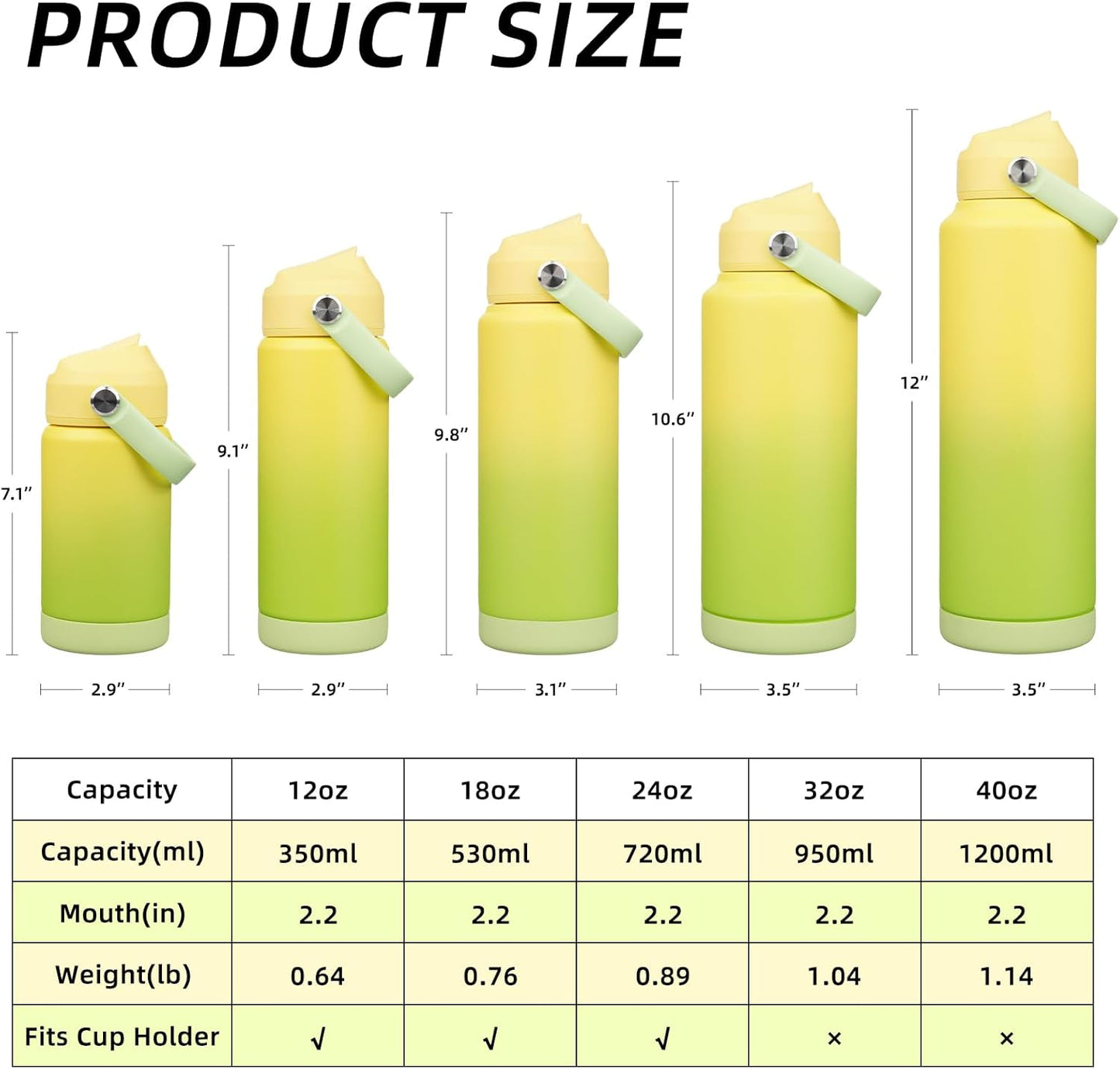 BJPKPK Insulated Water Bottle with Straw Lid, 18oz Thermo Water Bottles with Soft Nozzle, Flex Handle & Non-slip Boot, BPA Free Leak Proof Stainless Steel Metal Thermo, Tumblers, Cups,Sea Salt